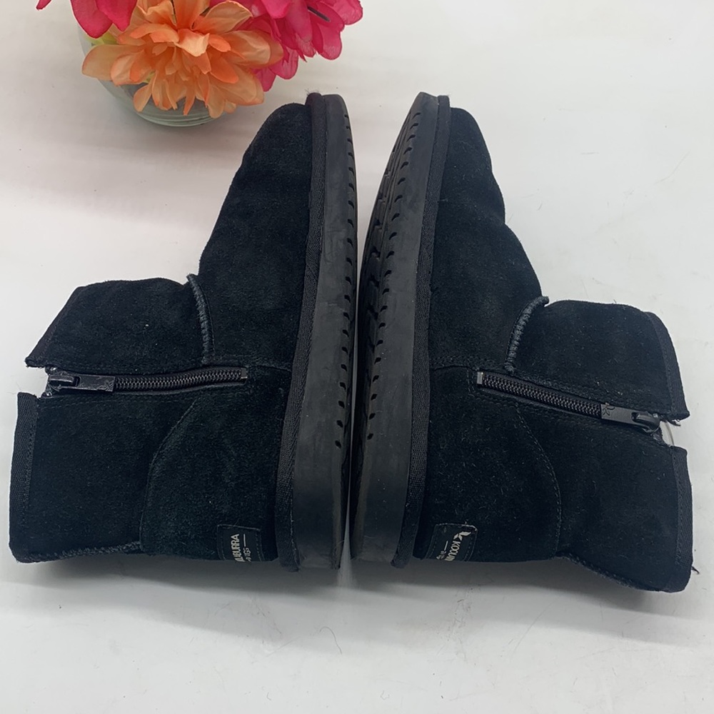 Koolabura by UGG short Black Suede Shearling Boots with Bow Size 5  BAB3927F - Picture 7 of 10